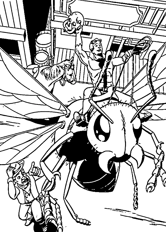 Scott Lang trains to rides the Wasp in Ant-man movie Coloring Pages