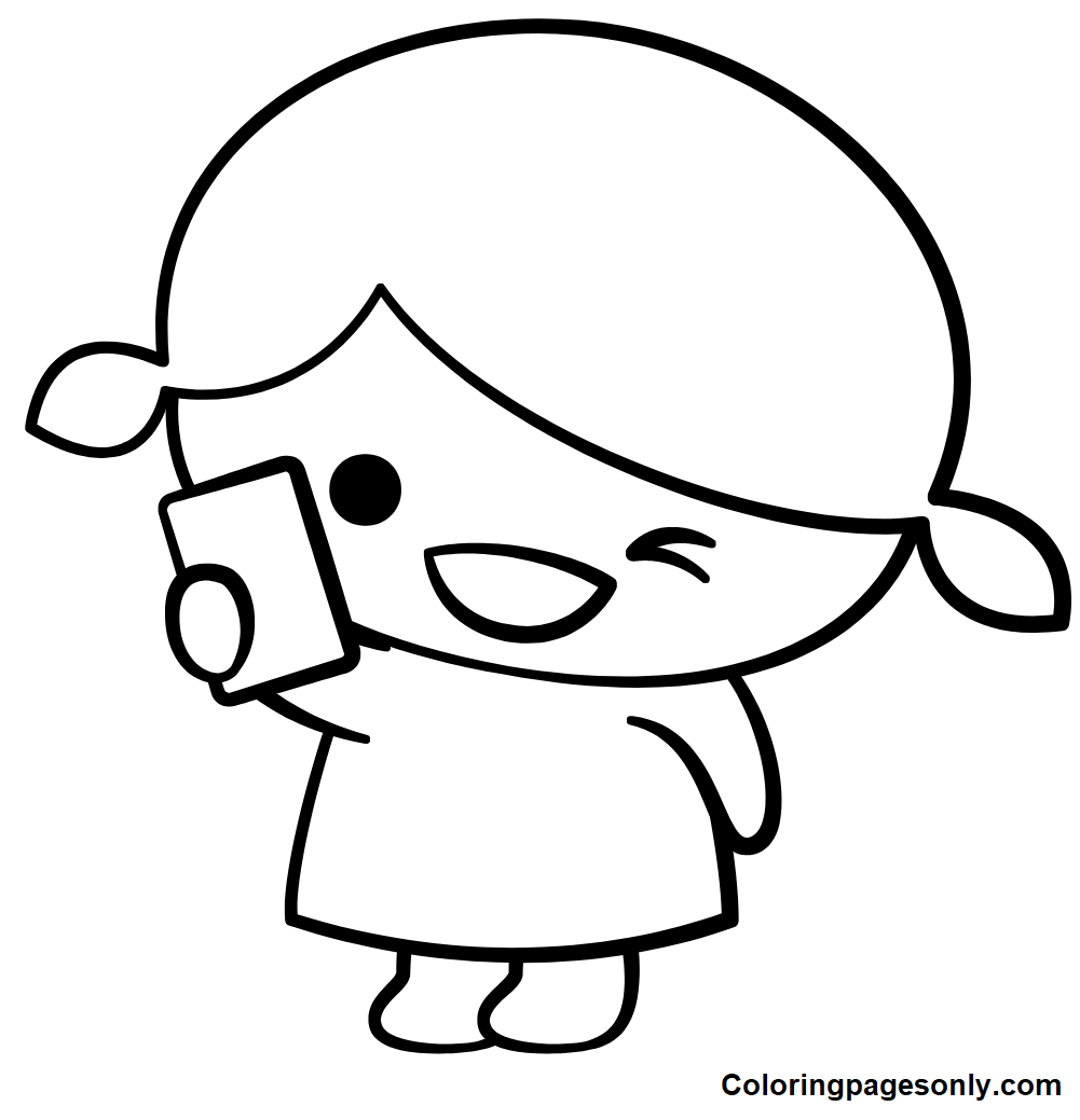 Selfie Picture Coloring Page