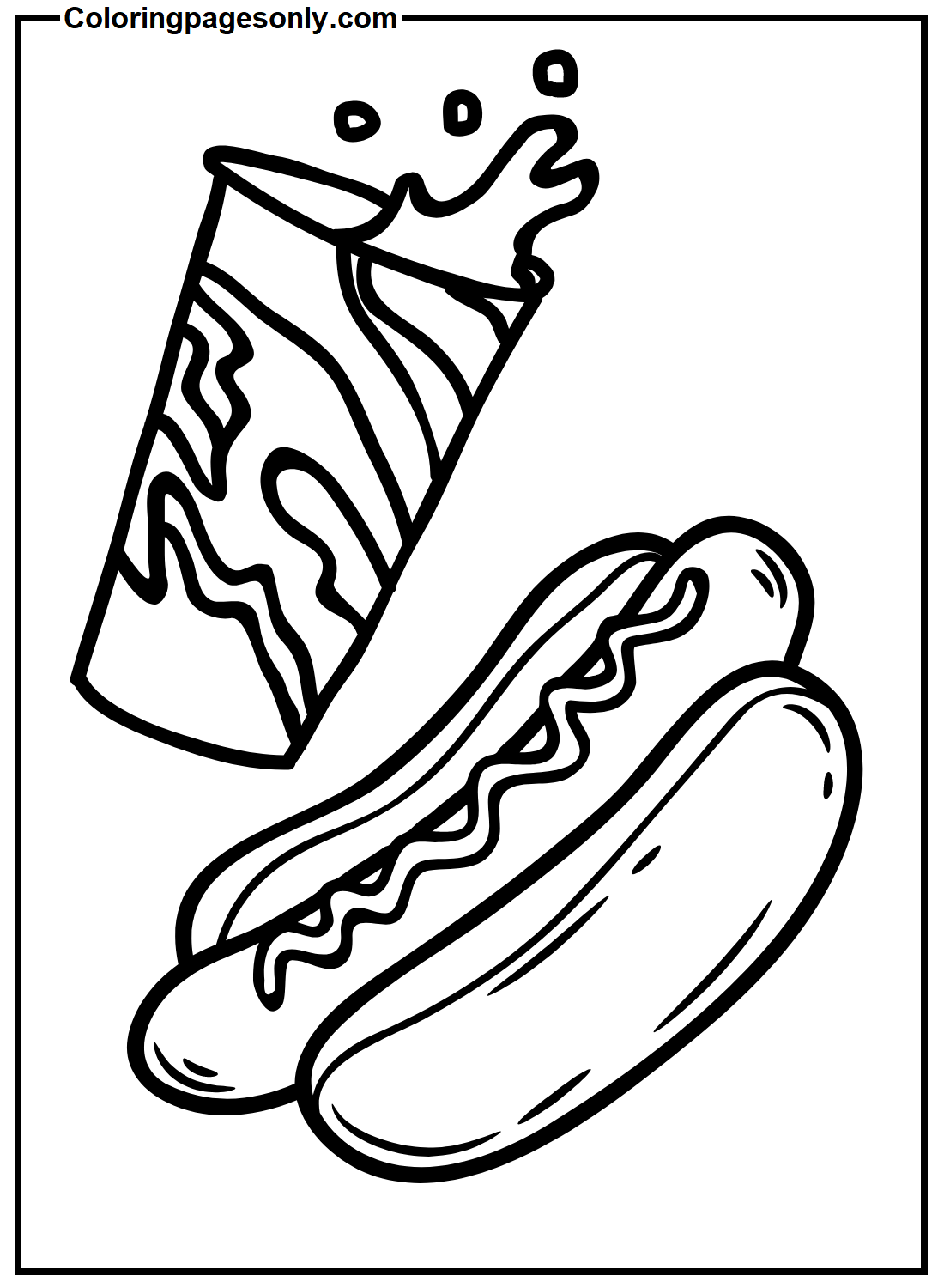 40 Hot Dog Coloring Pages ColoringPagesOnly