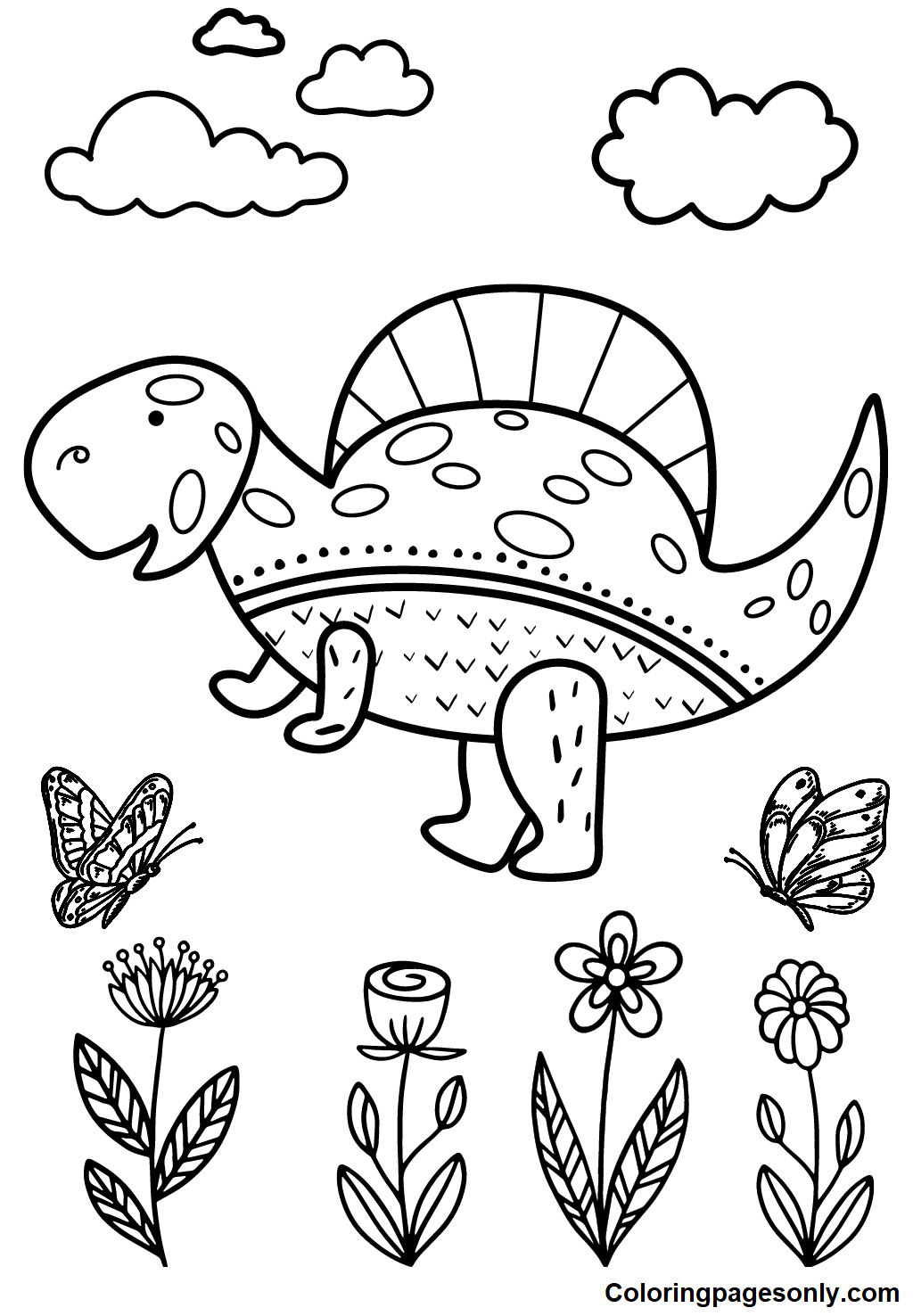 Spinosaurus in Beautiful Day Coloring Pages