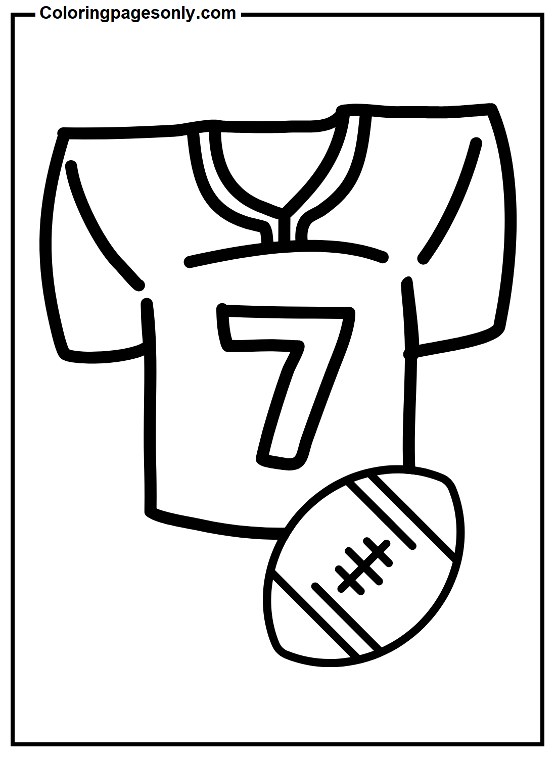 Super Bowl Jersey with Ball Coloring Page Free Printable Coloring Pages