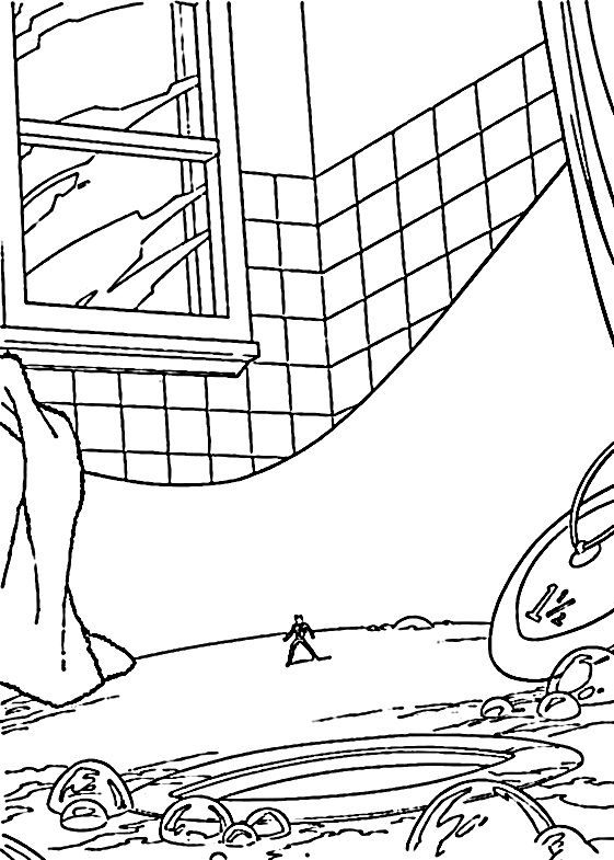 Tiny Ant-man in the bathtub Coloring Page