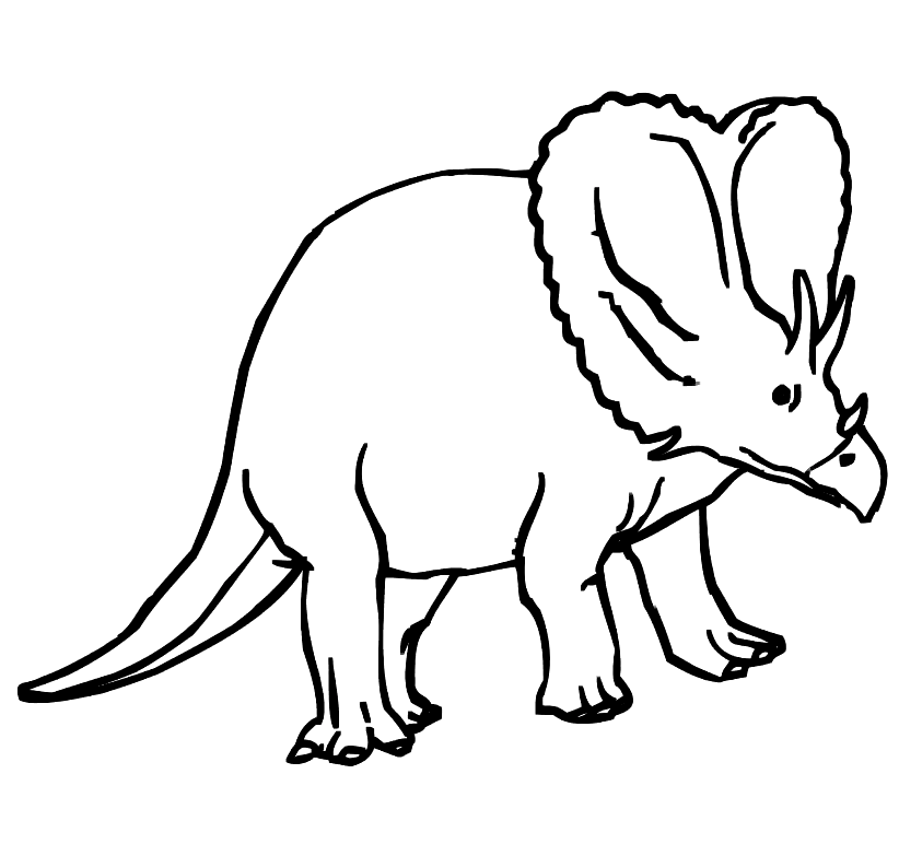 Triceratops Cretaceous Period Dinosaur Coloring Page