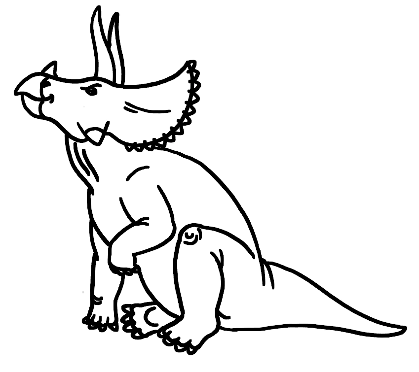 Triceratops Dinosaur 2 Coloring Pages