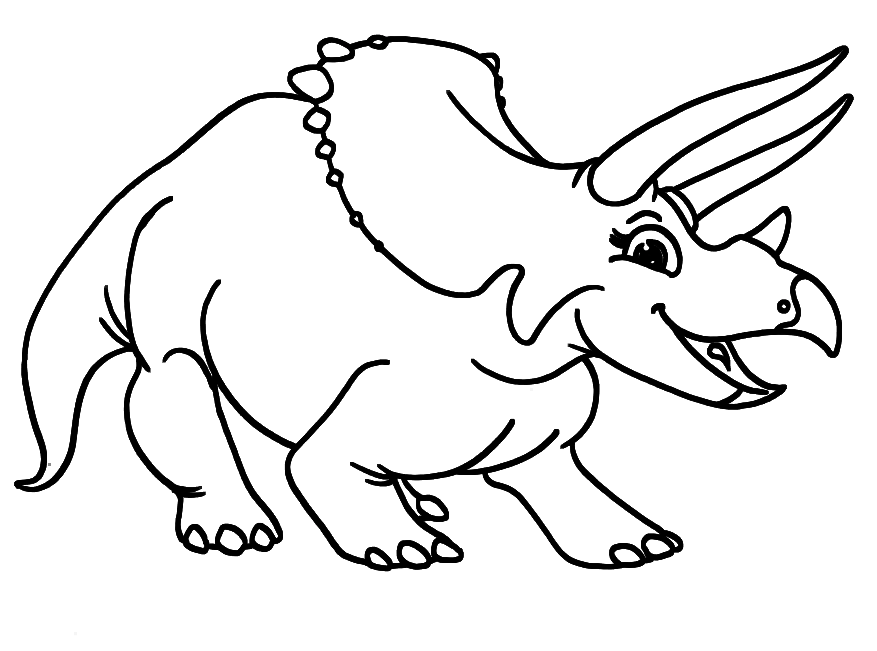 Triceratops Dinosaur 3 Coloring Page