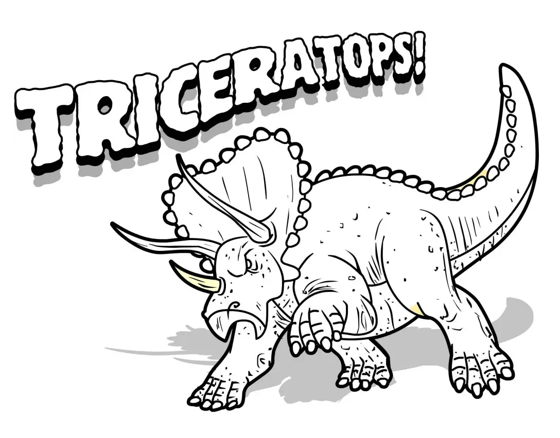 Desenho para colorir de dinossauro tricerátopo 8