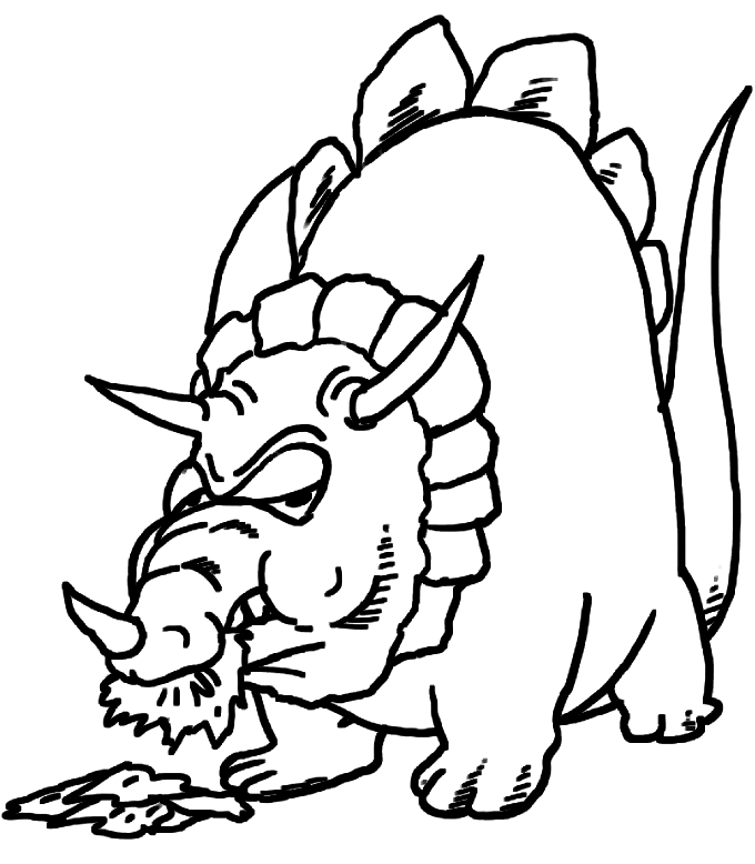 Triceratops Eating Coloring Page