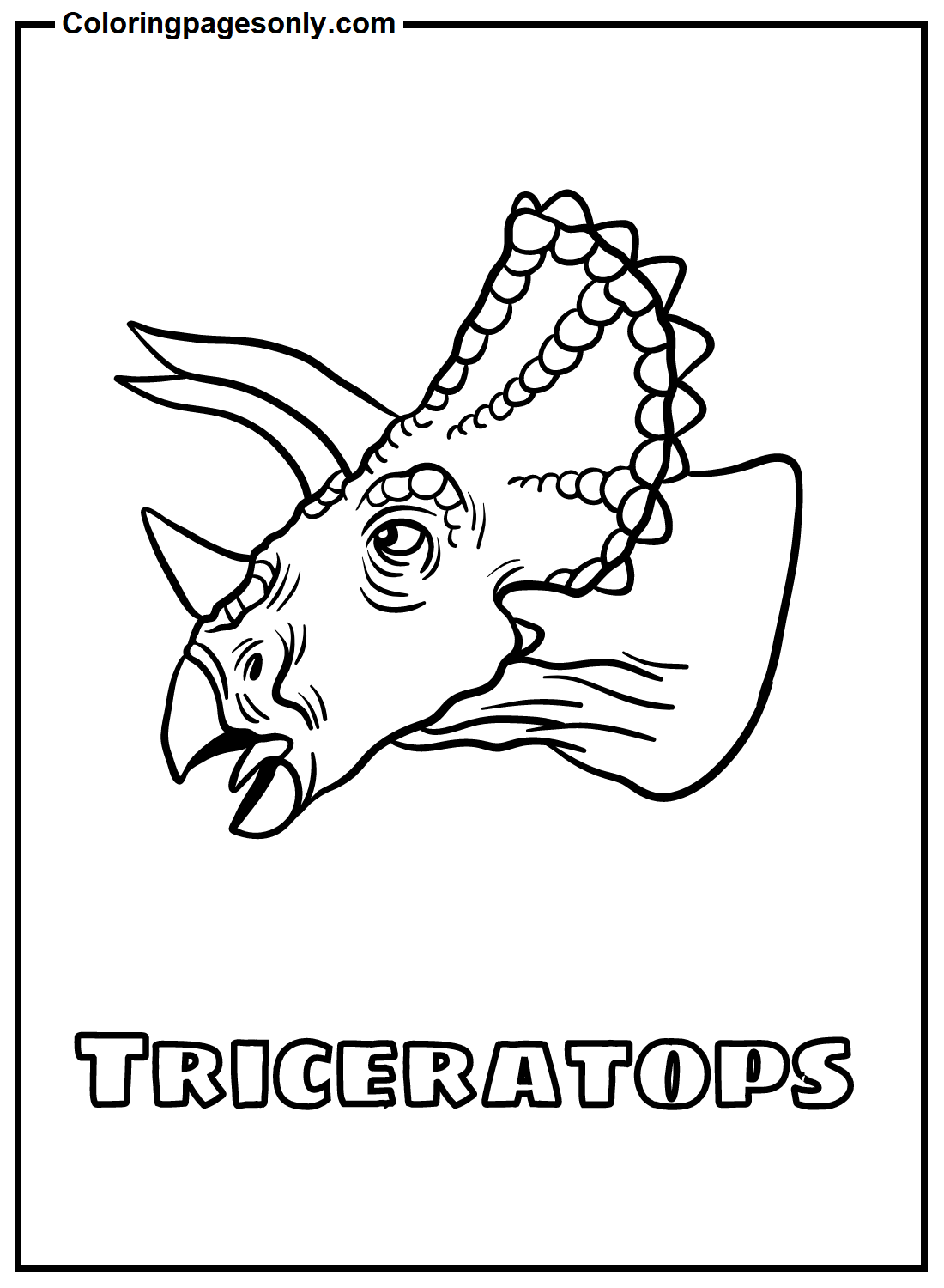Triceratops Free Coloring Page