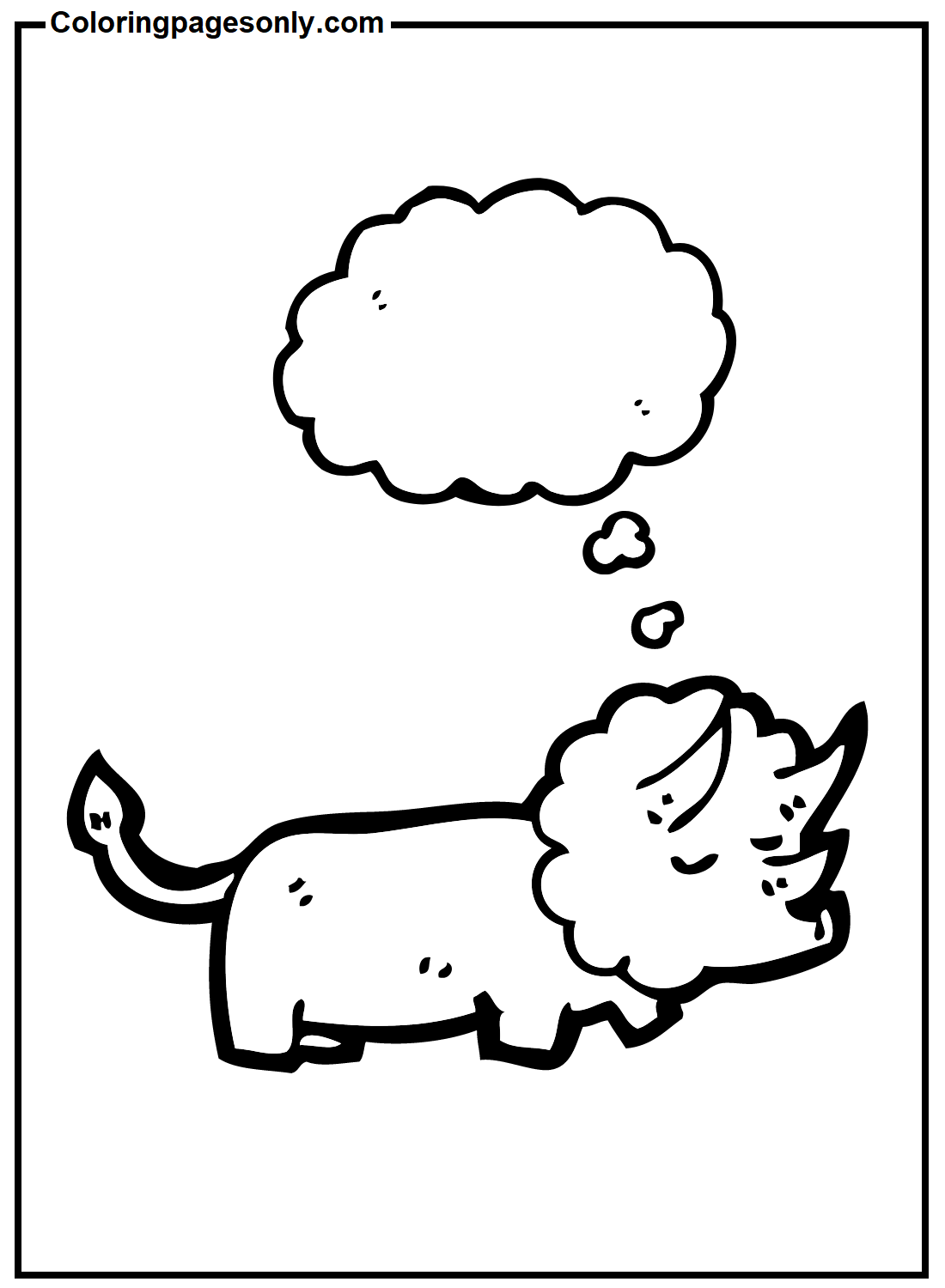Triceratops Sleeping Coloring Pages
