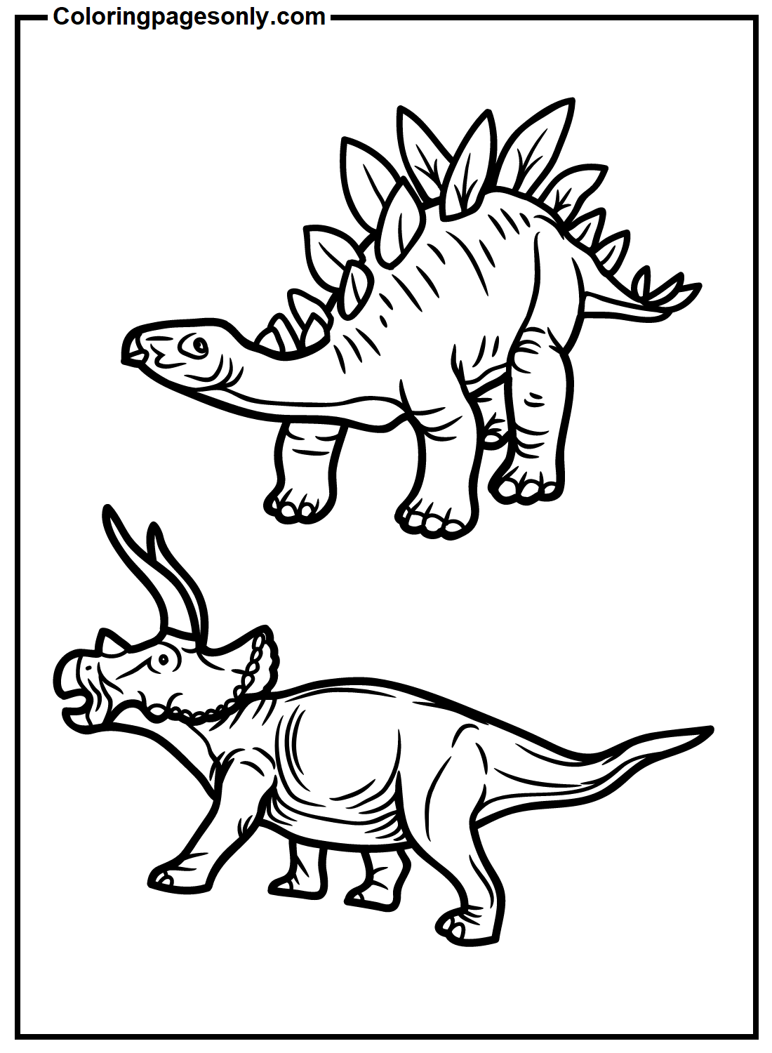 Tricératops et stégosaure de Triceratops