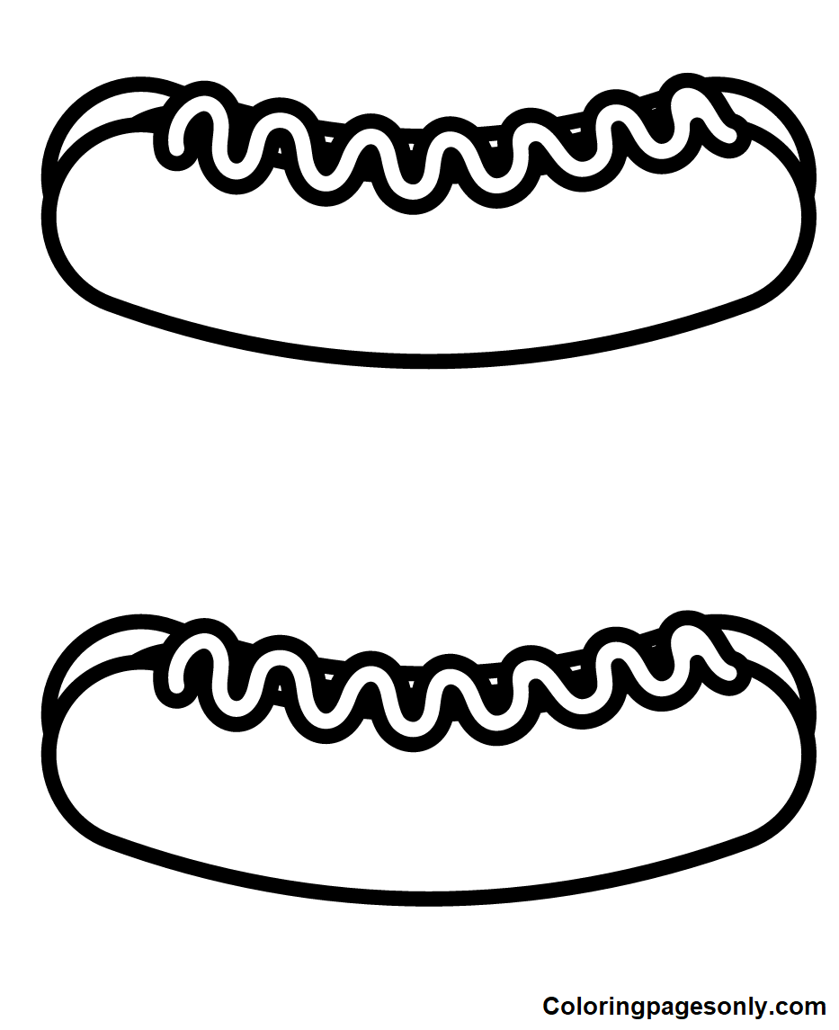 Two Hot Dogs Coloring Pages