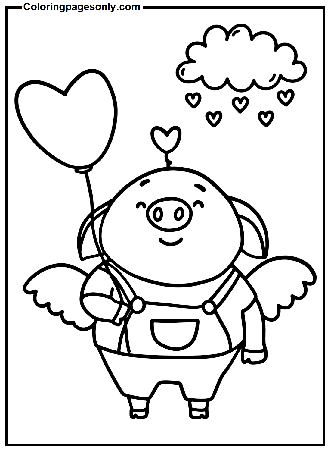 Valentine Pig Coloring Pages