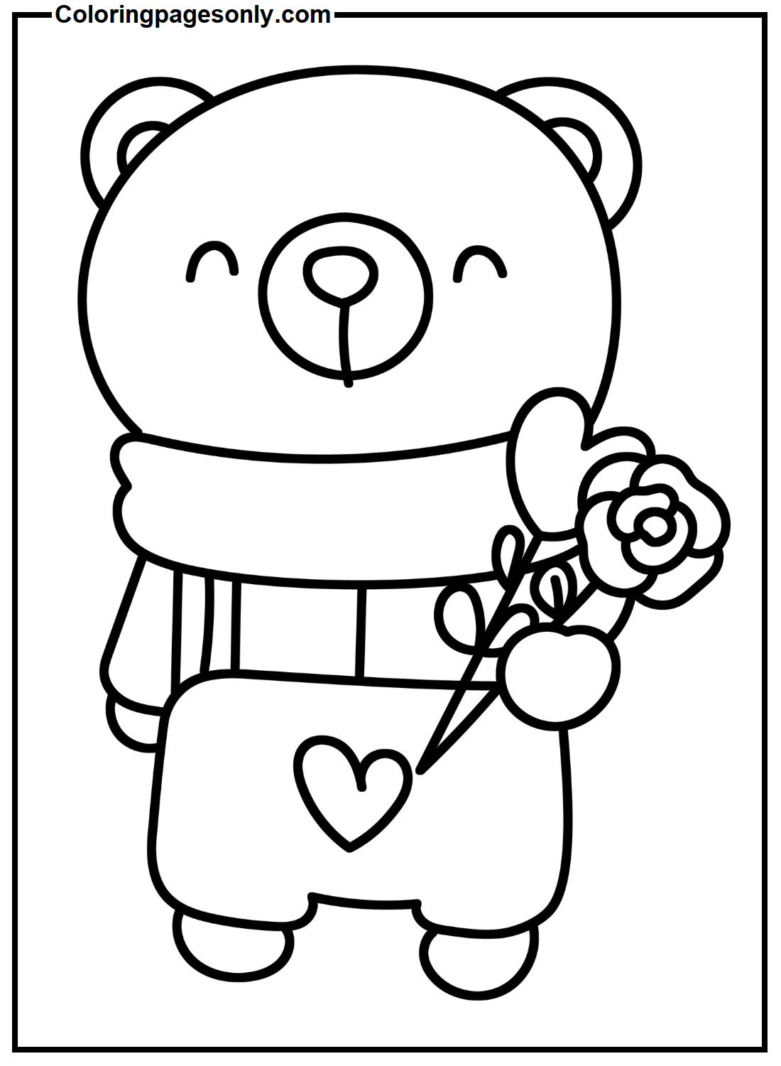 Valentines Bear Coloring Pages