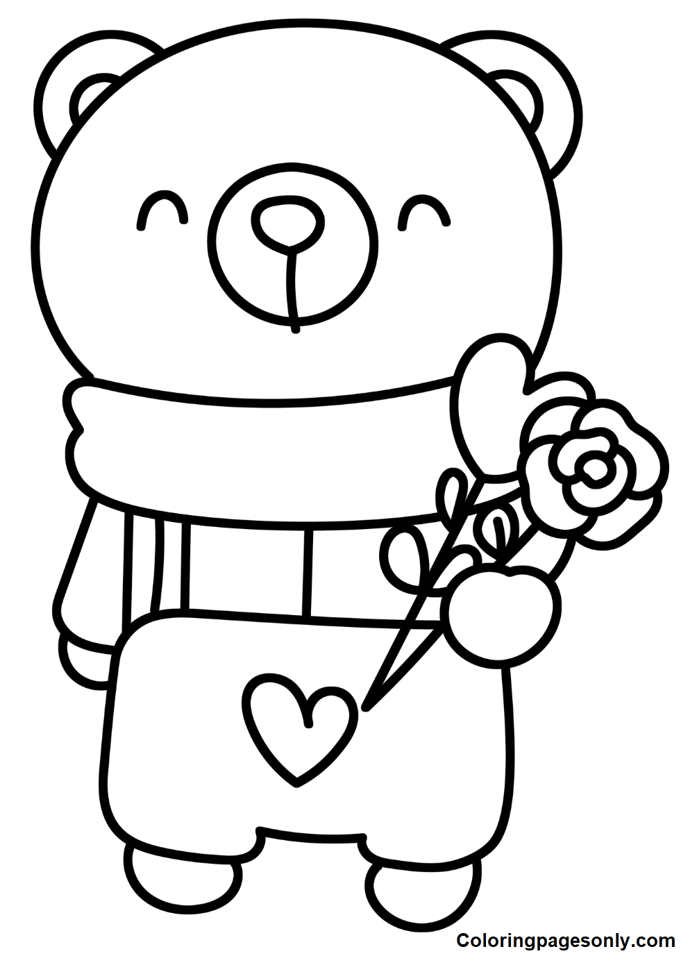 Valentines Bear Coloring Pages