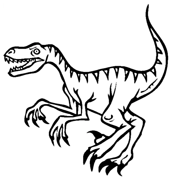 Velociraptor Dinosaur 3 Coloring Page