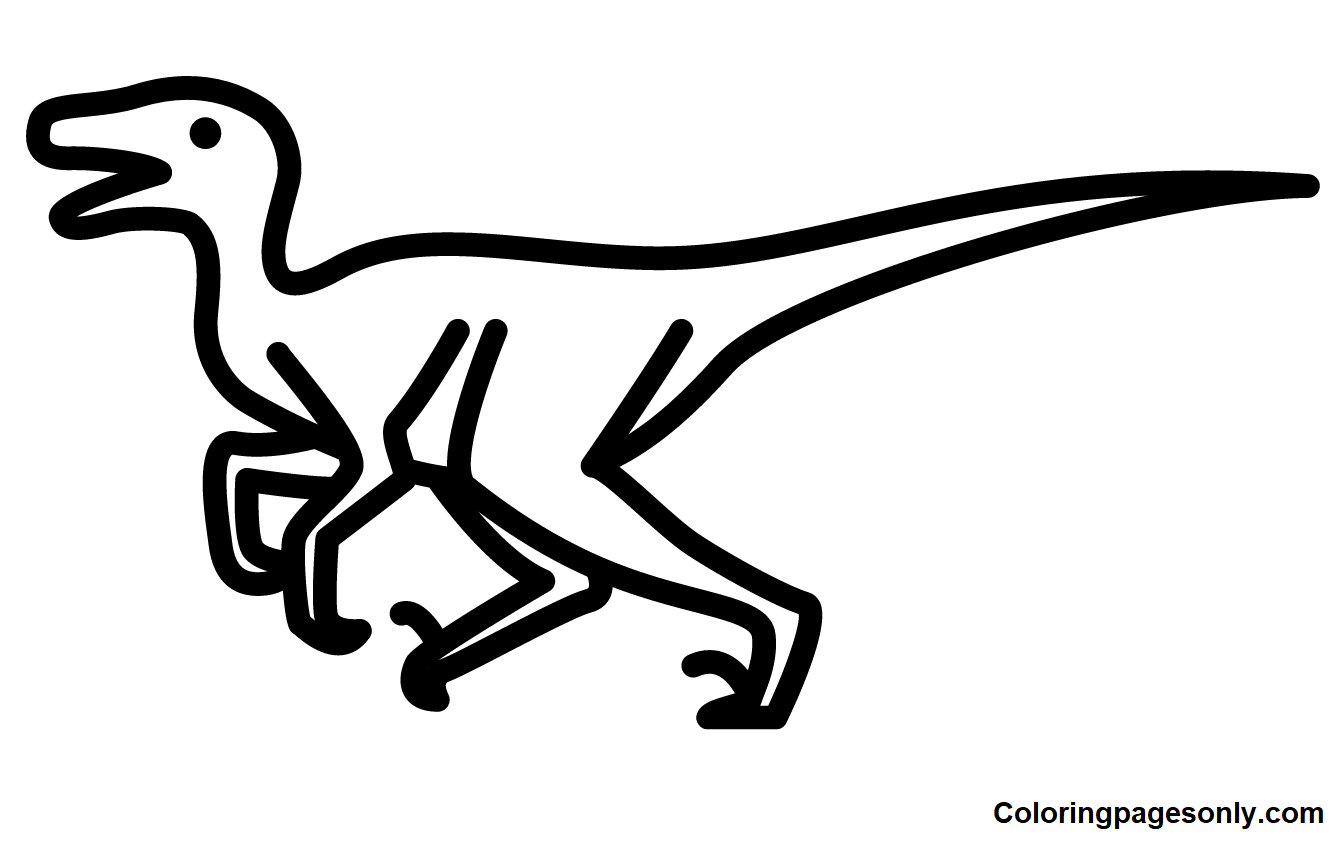 Velociraptor Free Printable Coloring Page