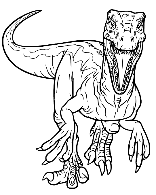Velociraptor Roaring Coloring Pages