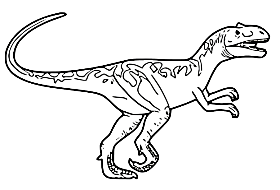 Velociraptor Running Coloring Pages