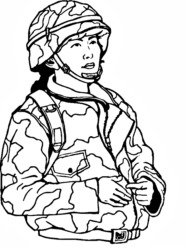 female army soldier drawing