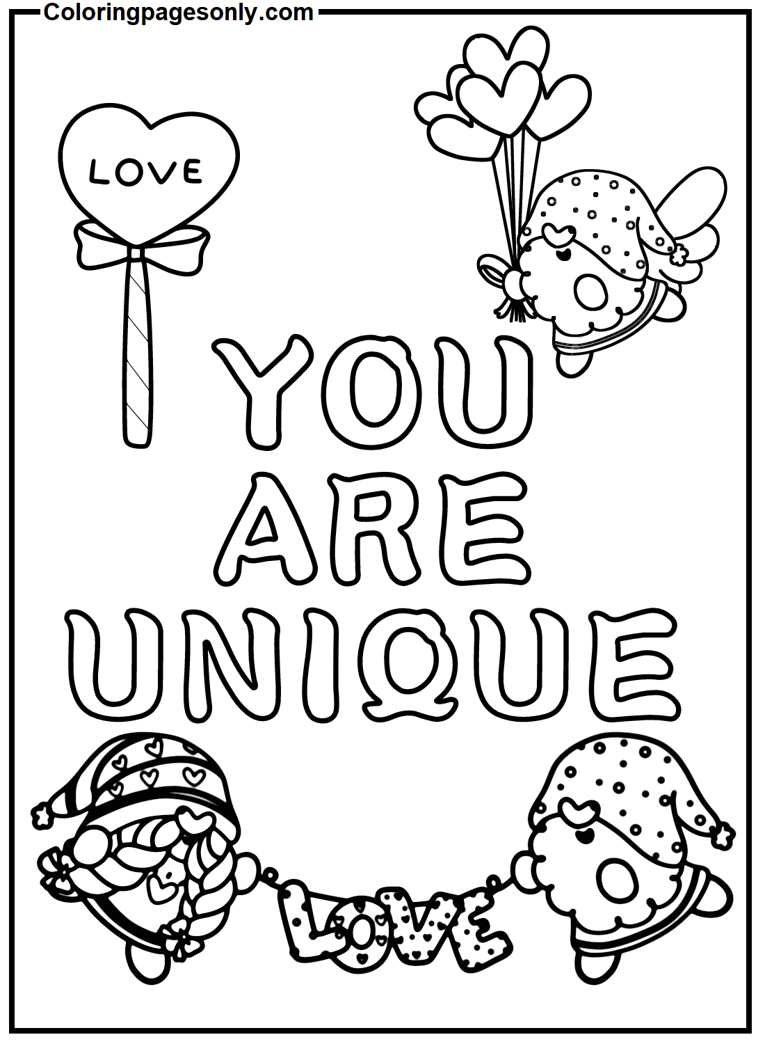 You Are Unique Coloring Page Free Printable Coloring Pages