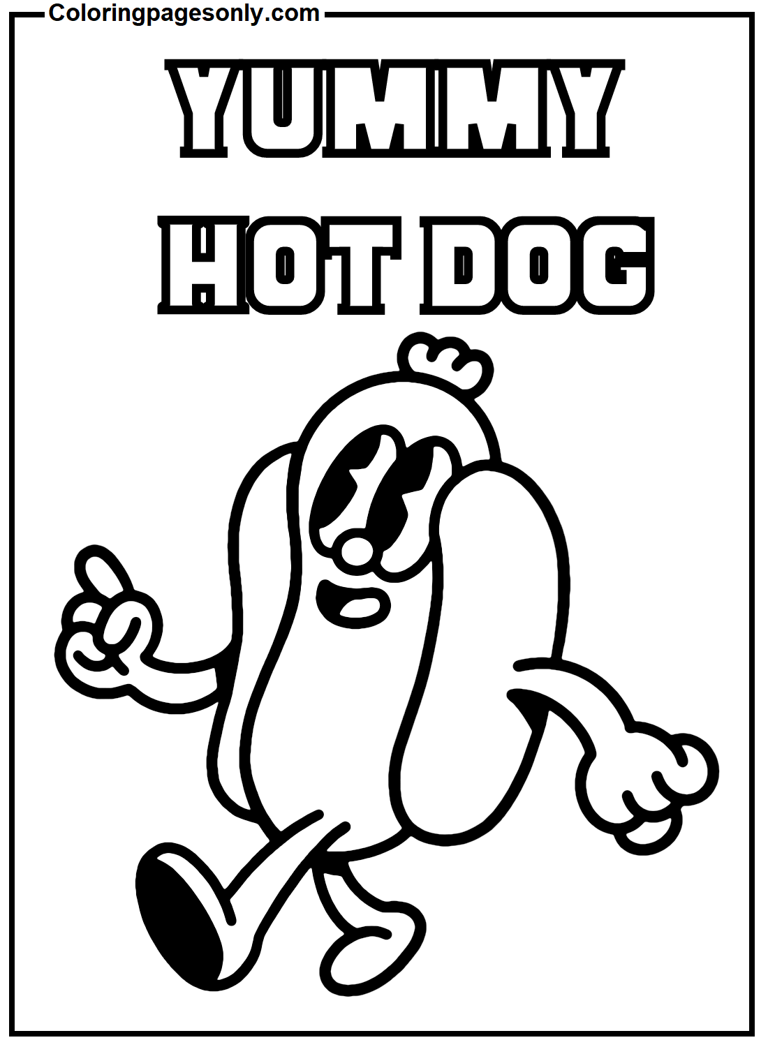 Yummy Hot Dog Coloring Pages