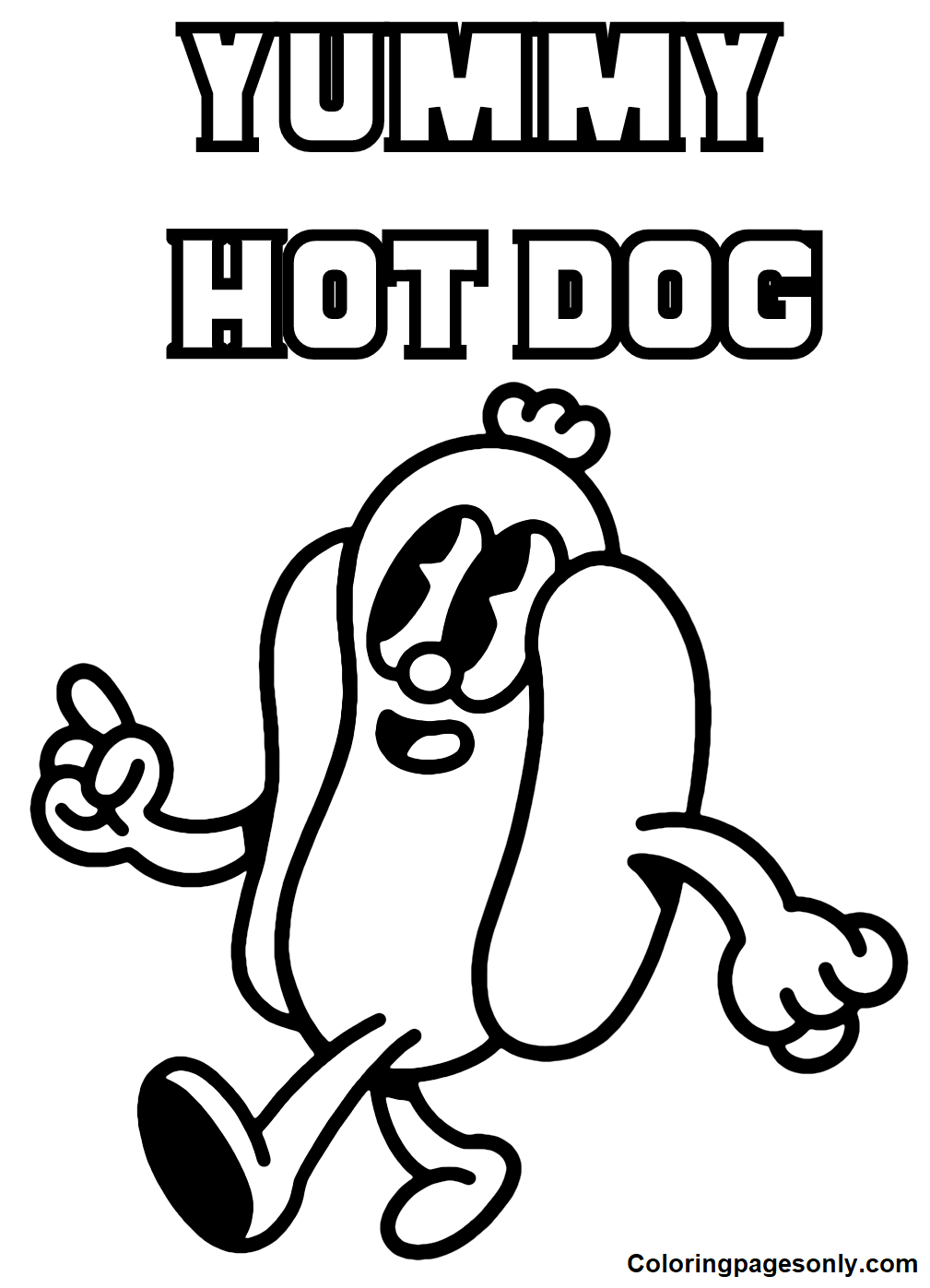 Yummy Hot Dog Coloring Pages