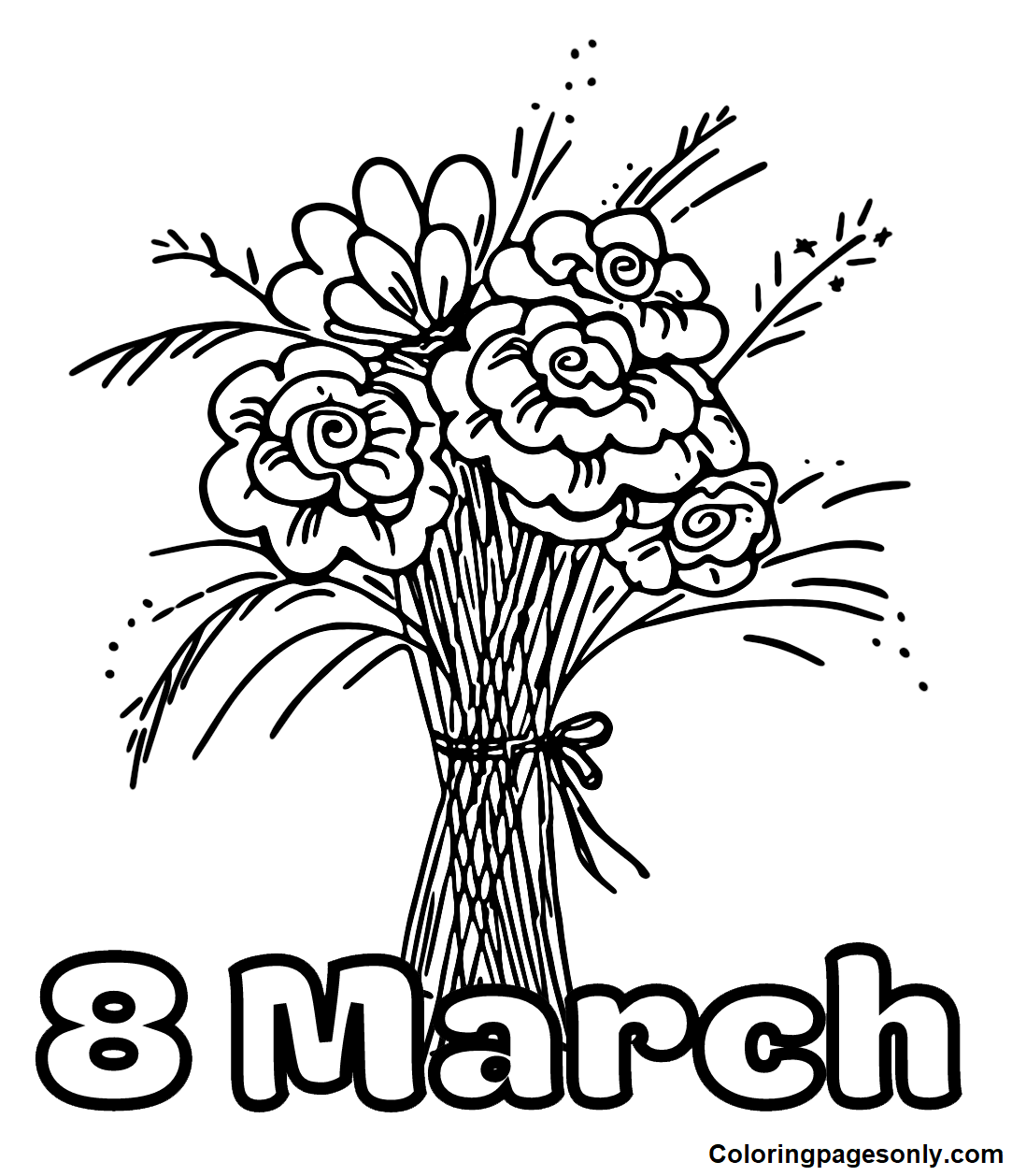 8 March Image Coloring Pages