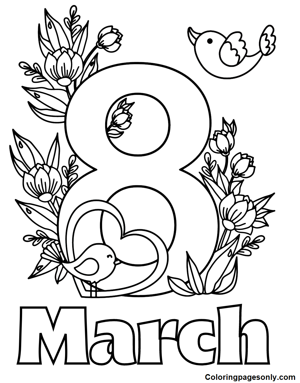 8 March To Print Coloring Pages