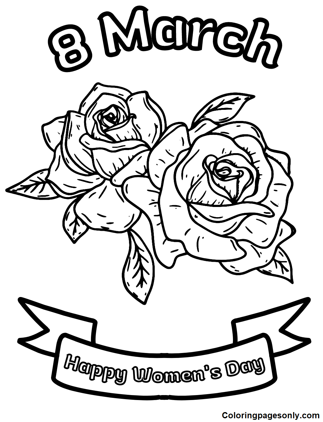 8 March Women’s Day Coloring Pages
