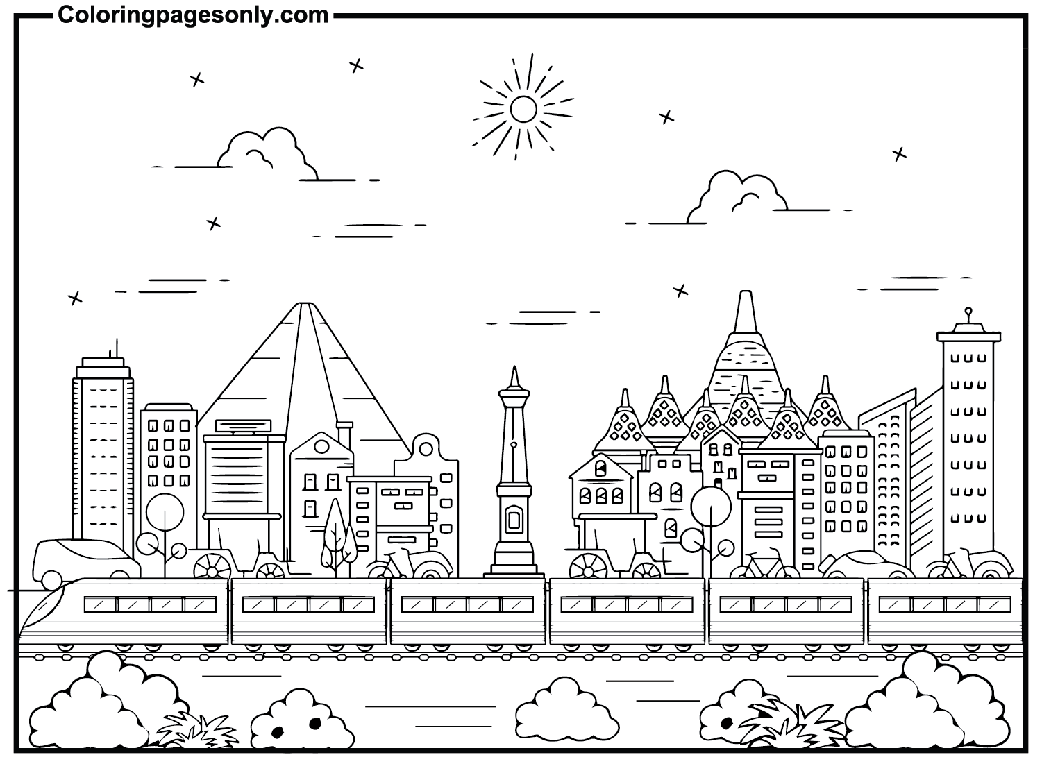 A Train Coloring Pages