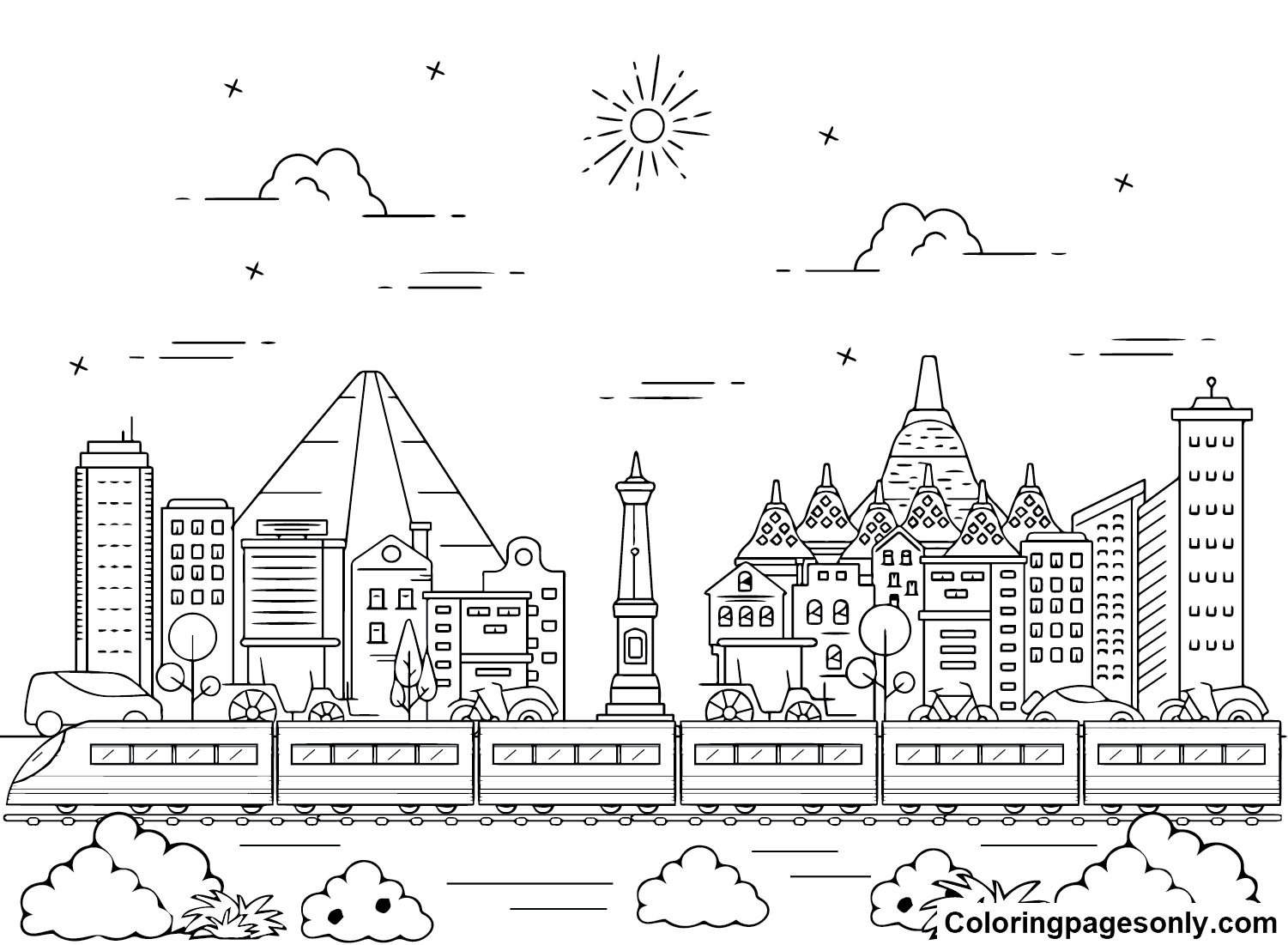 A Train Coloring Pages