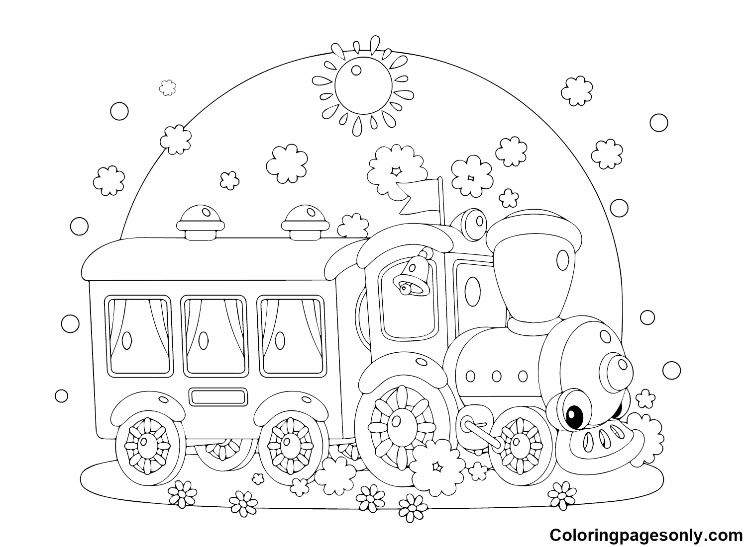 Adorable Train Coloring Pages