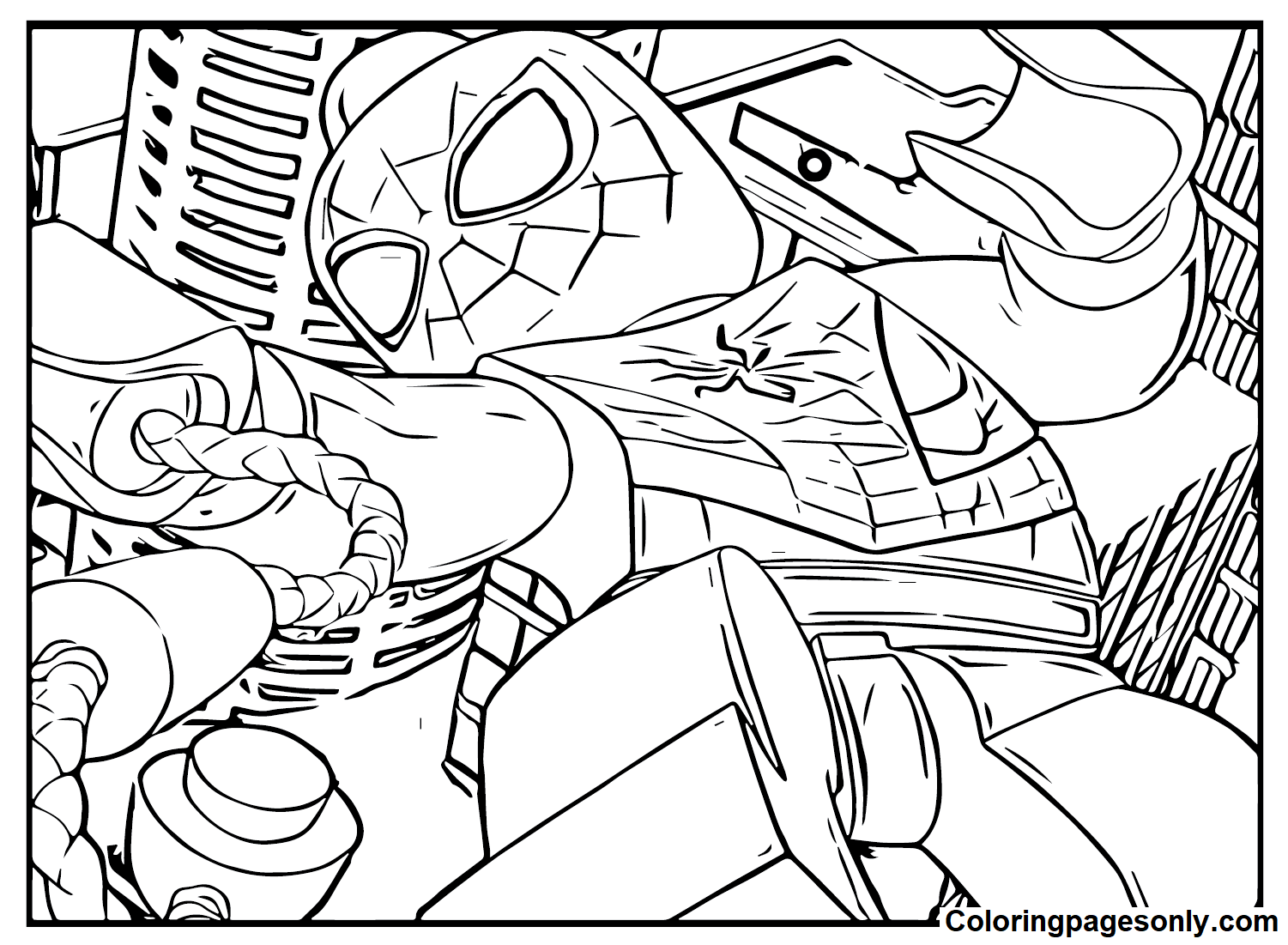 Amazing Spiderman Lego Coloring Page