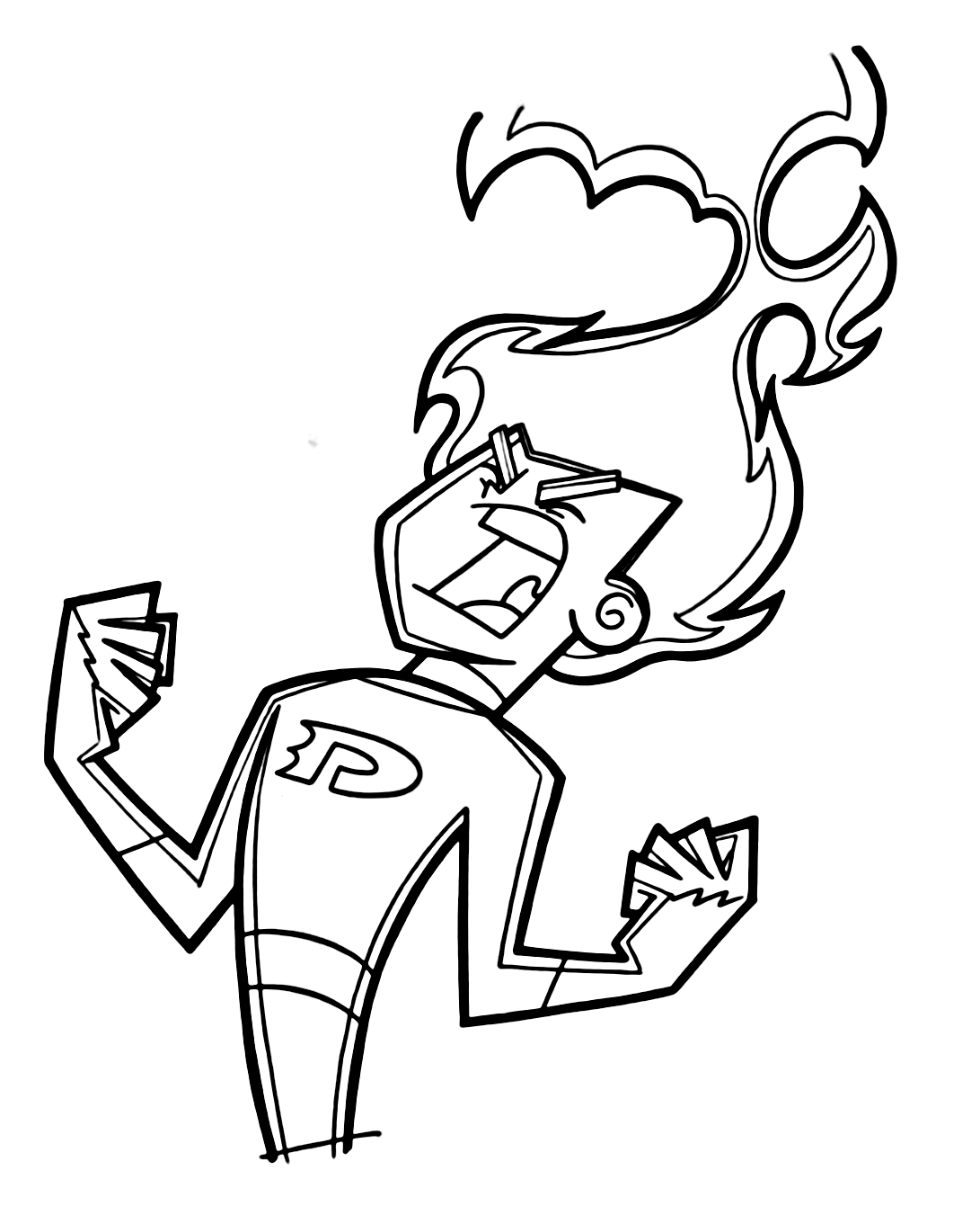 Angry Danny Phantom Coloring Pages