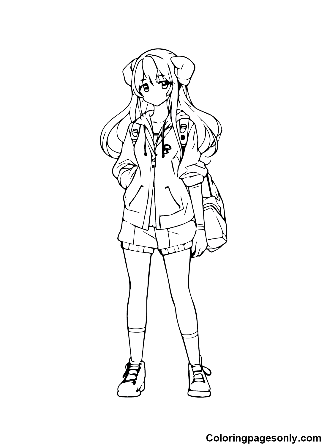 Anime Girl Coloring Pages Printable for Free Download