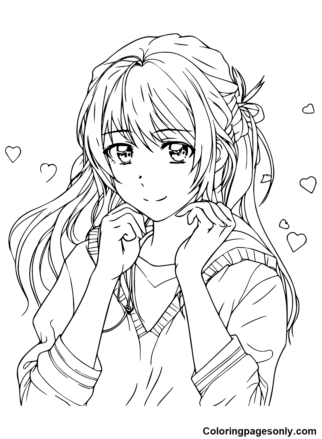 Hot Anime Girl Coloring Pages - Anime Girl Coloring Pages - Coloring ...