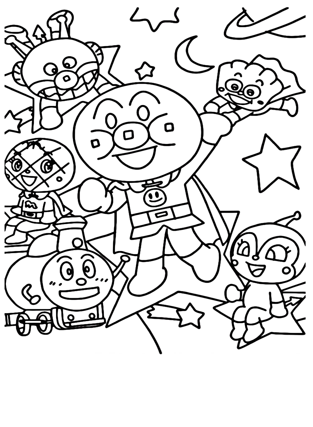 Anpanman Characters Coloring Pages