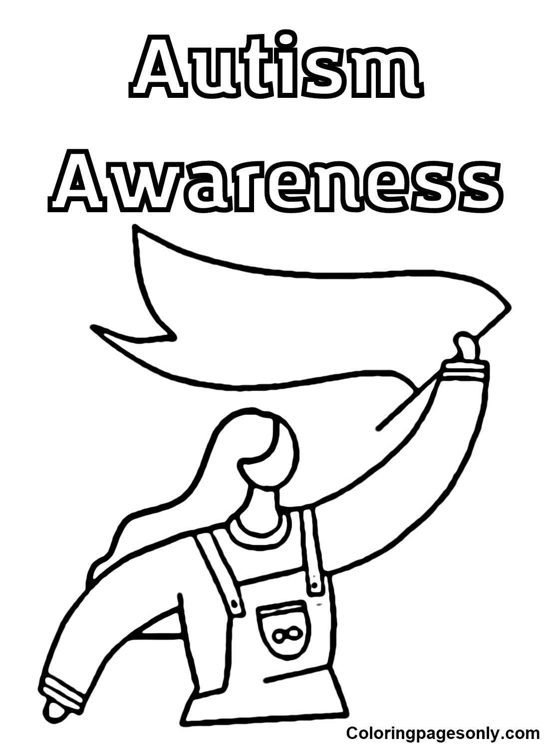 Autism Awareness Girl Coloring Pages