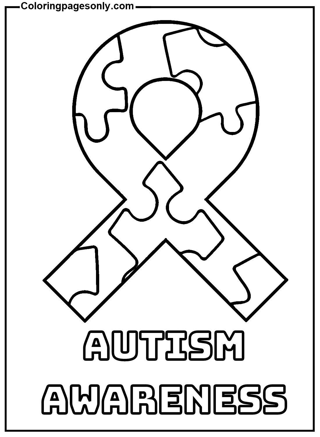 Autisme Ribon van Wereld Autisme Awareness Day