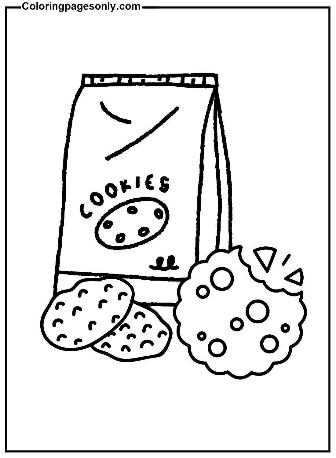 Bag Of Cookies Coloring Pages