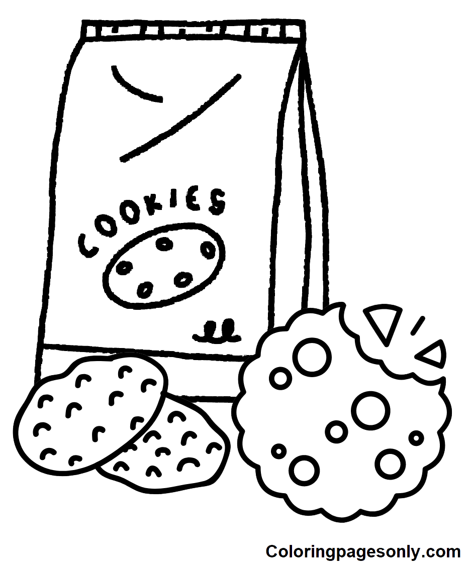 Bag of Cookies Coloring Pages