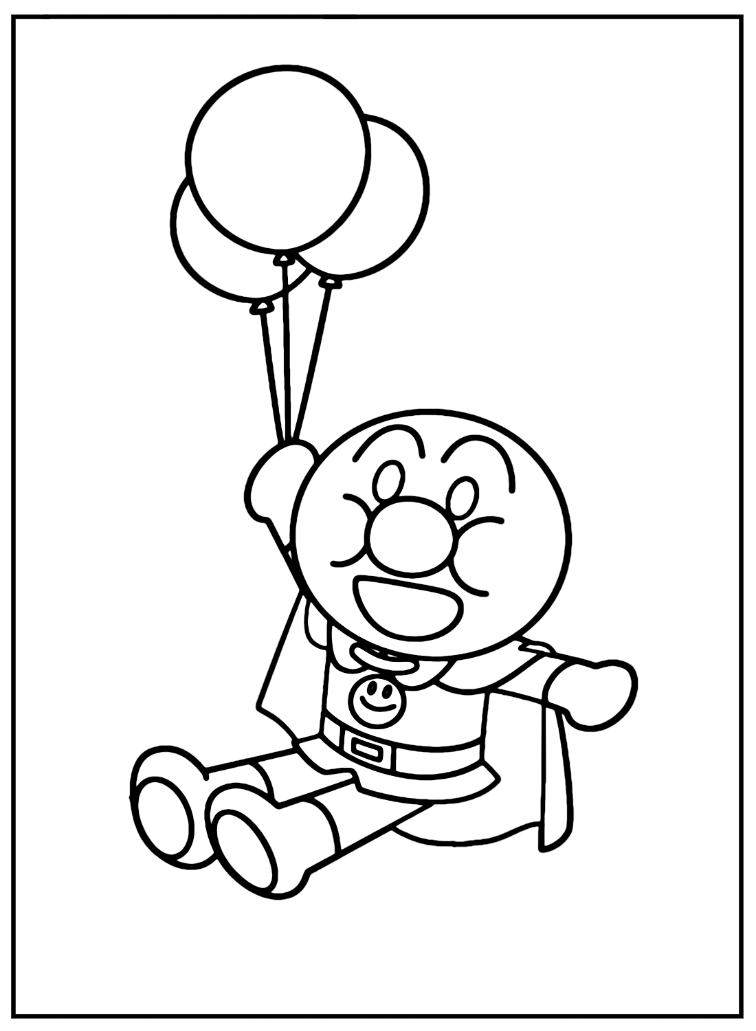 Balloons with Anpanman Coloring Page