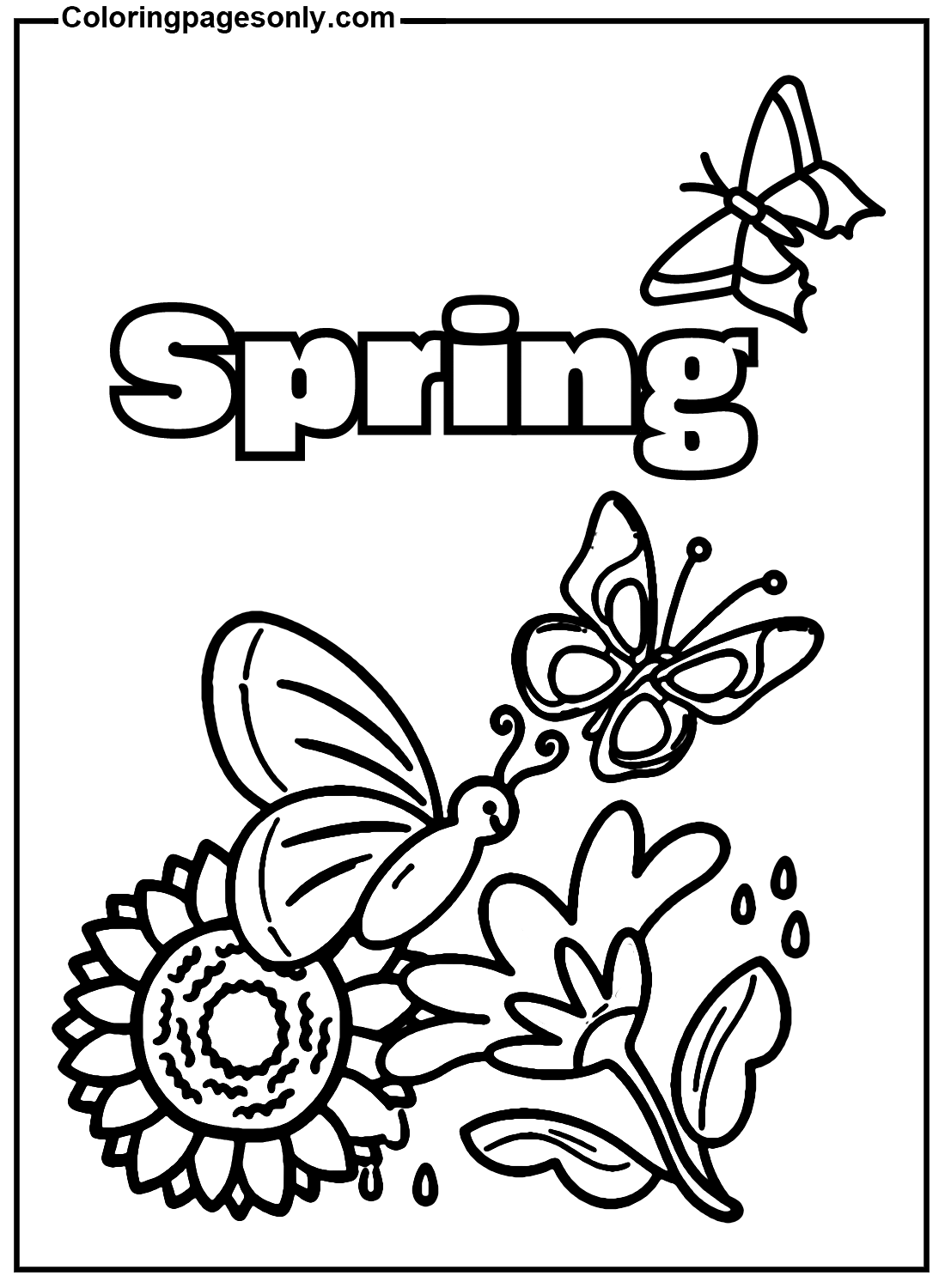 Beautiful First Day Of Spring Coloring Pages