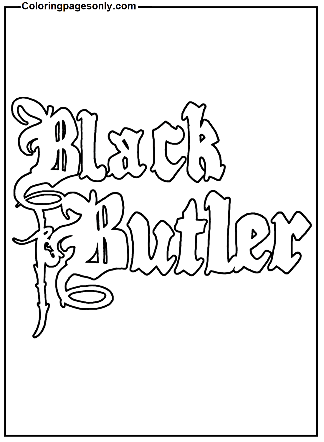 Black Butler 标志 Coloring Page