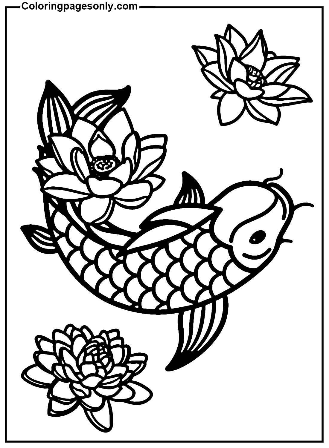 Top 25 Free Printable Koi Fish Coloring Pages Online 1500x1060
