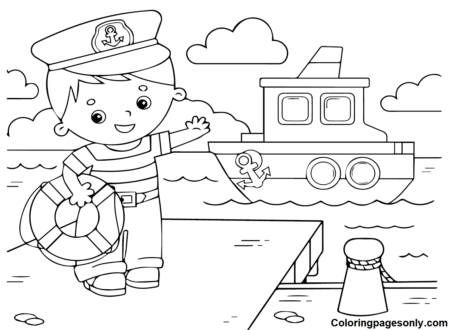 Мальчик с кораблем с корабля