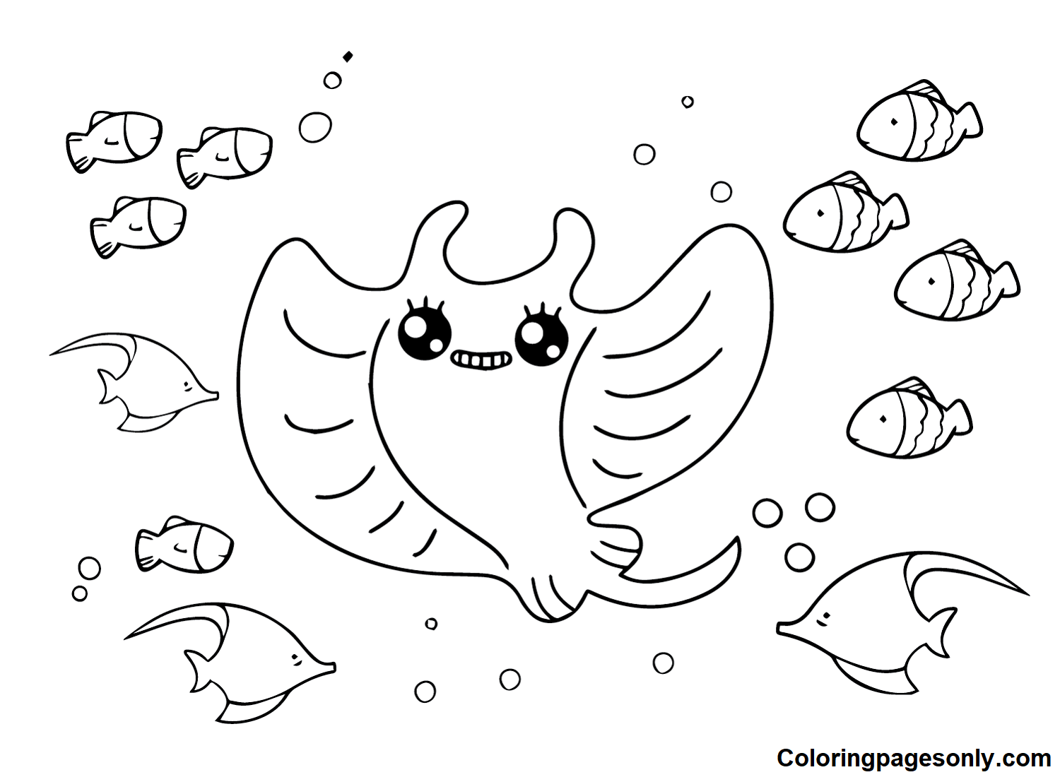 Cartoon Stingray Coloring Pages