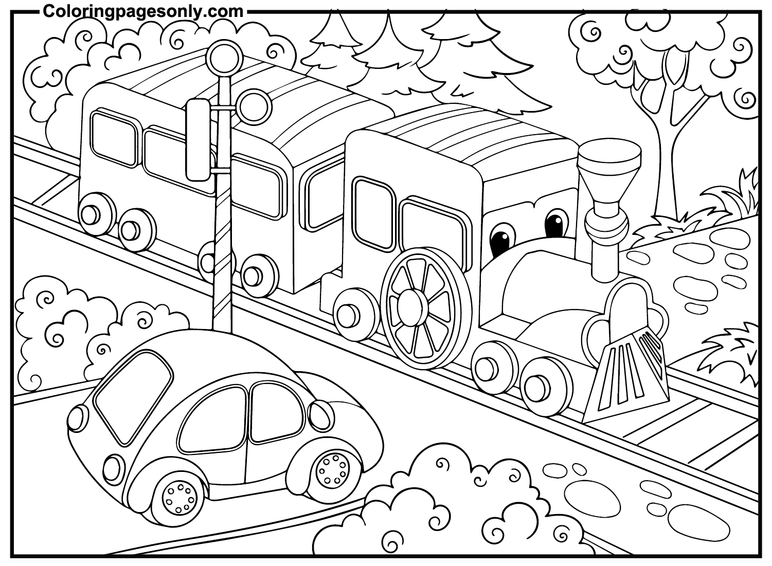 Trem de desenho animado de trem