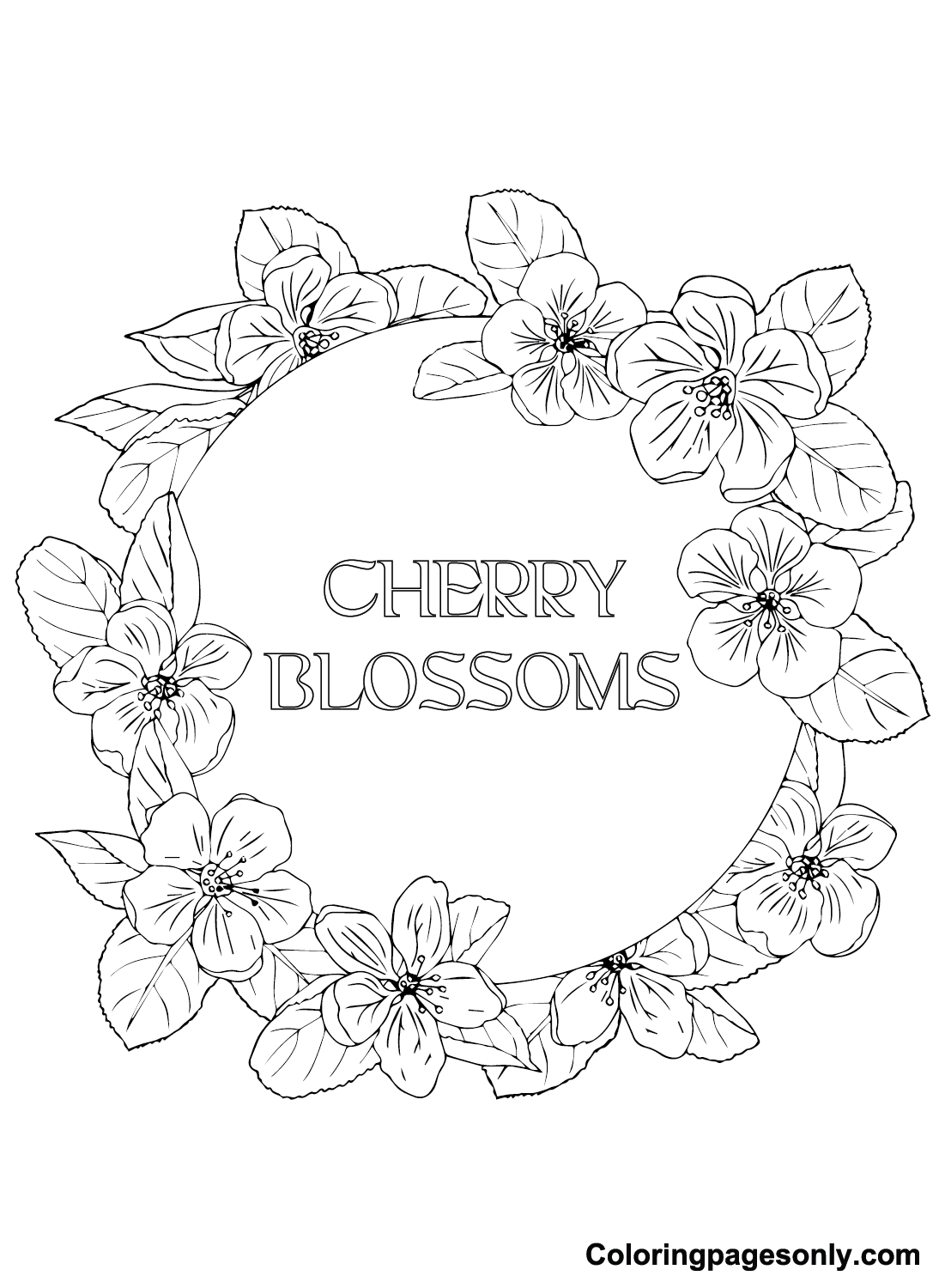 Dibujo de flores de cerezo de Cherry Blossom