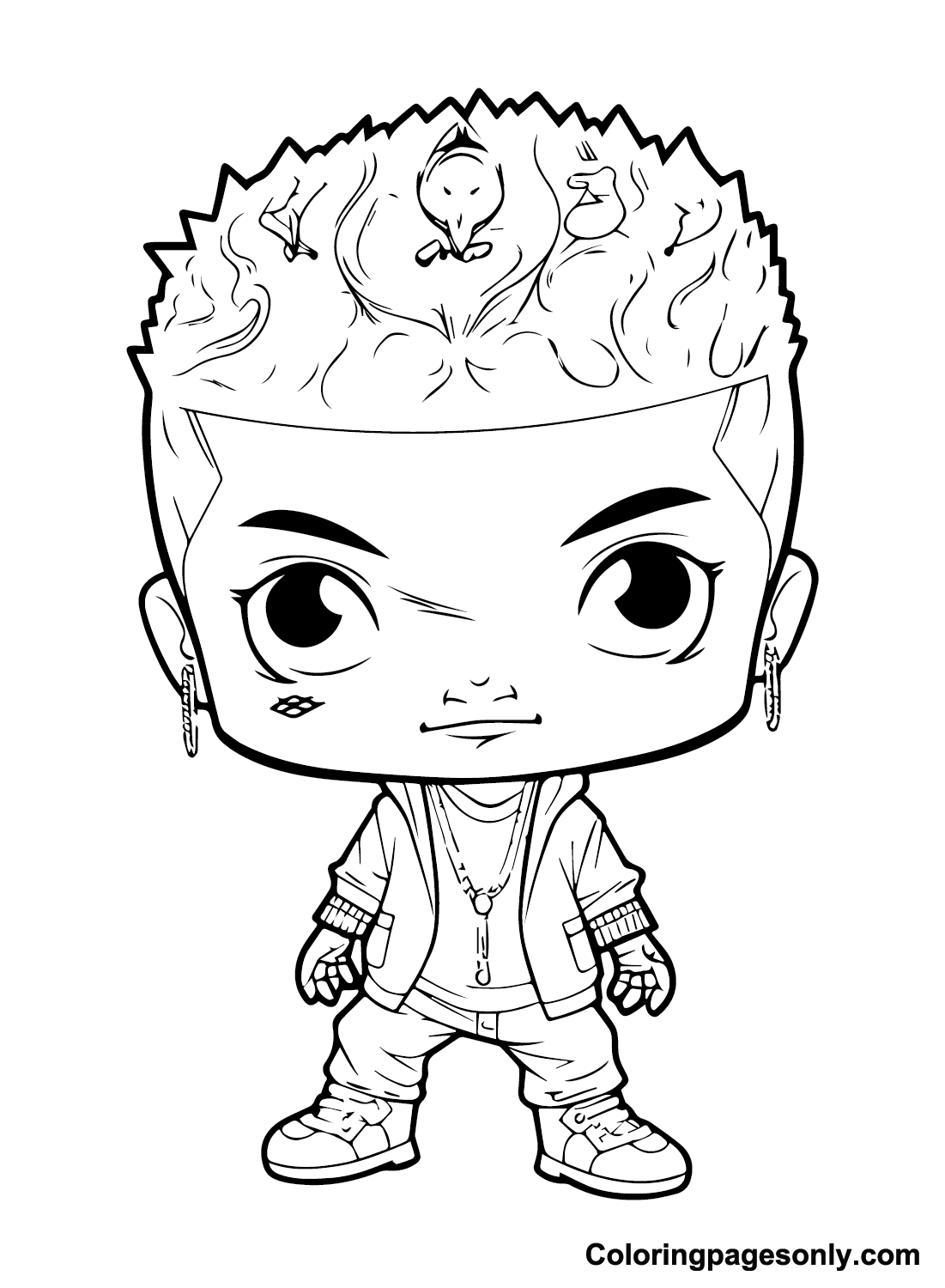 Chibi Blueface Coloring Page